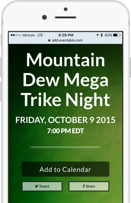 Mountain Dew Event on iPhone Calendar